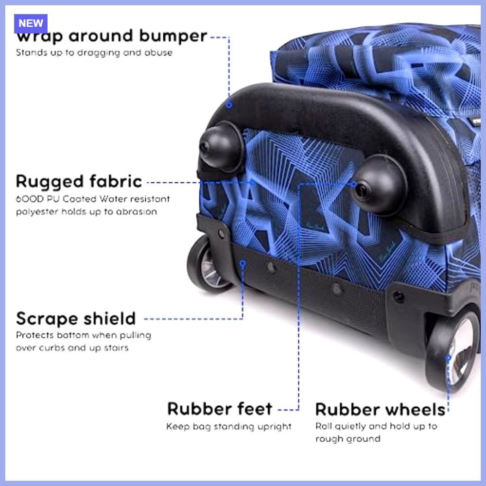 Rolling Backpack With Wheels, Convertible, Water … - image 5